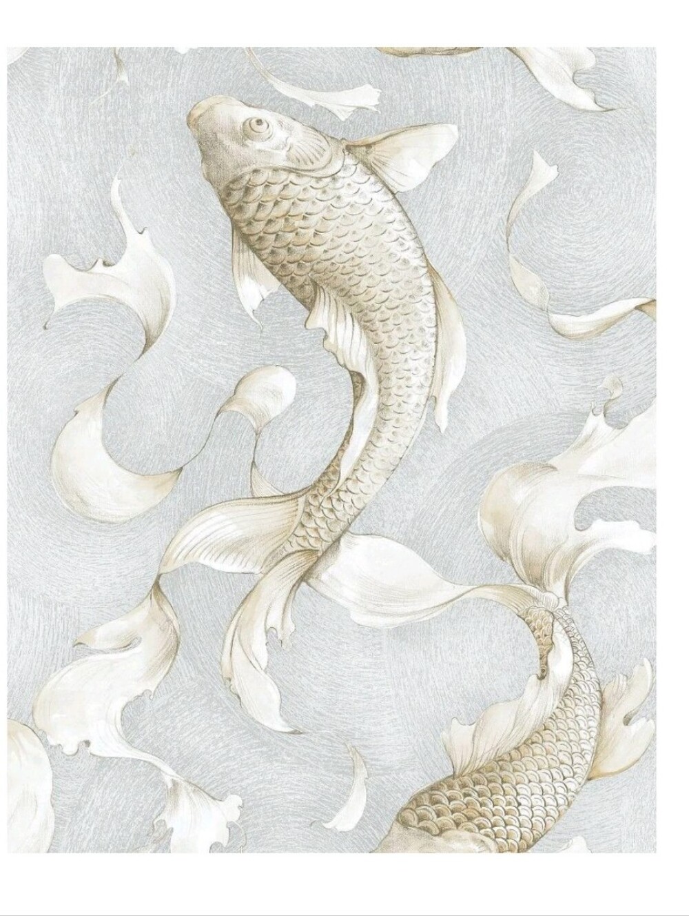 NextWall Champagne Koi Fish Peel and Stick Wallpaper